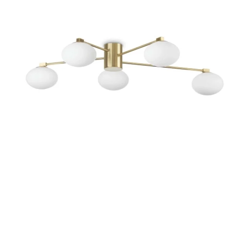 Hermes PL5 288277 – Ideal Lux плафон в сатен месинг, 5X28W, IP:20