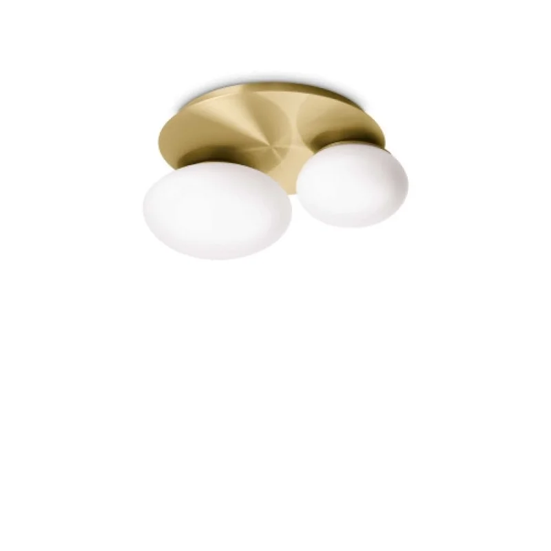Ceiling Lights Ninfea PL2 BRASS 293653 – Ideal Lux ceiling light in brass, 2X15W, IP:20