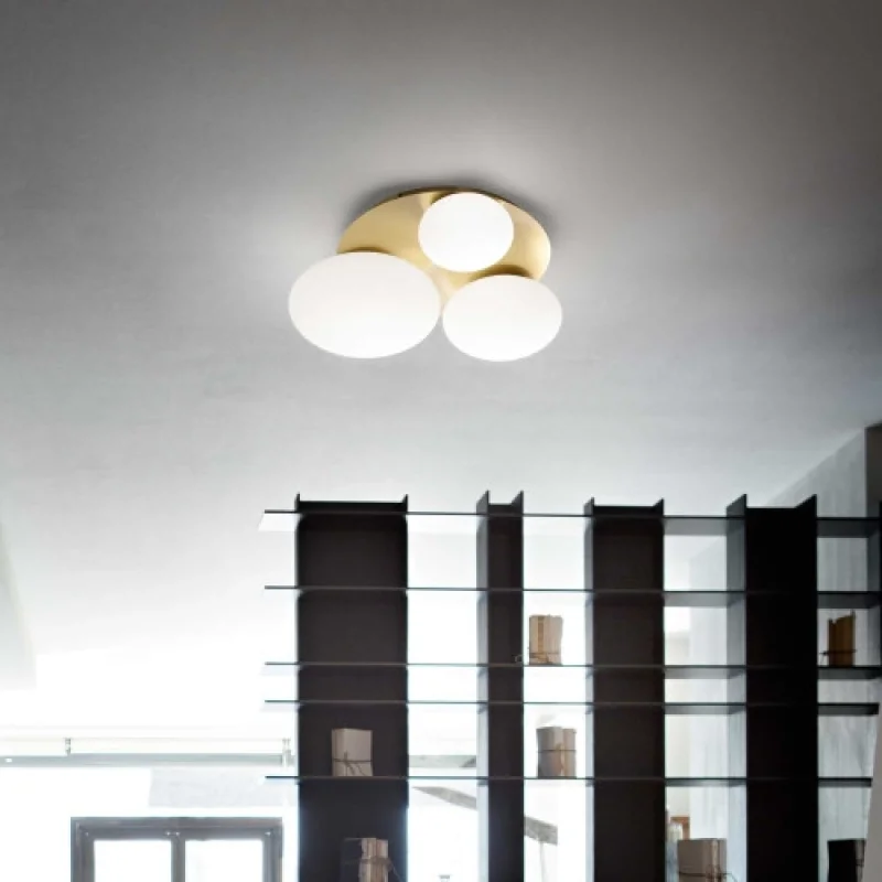 Плафони Ninfea PL3 BRASS 293660 – Ideal Lux плафон в месинг, 3X15W, IP:20