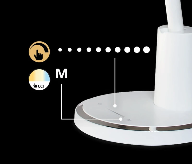 Tekla – LED table lamp in white, Ø150mm, 10W, 3000-6000K, dimmable