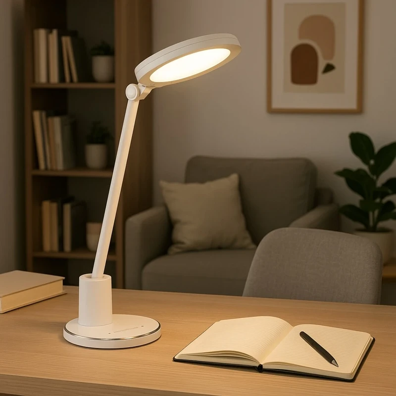 Tekla – LED table lamp in white, Ø150mm, 10W, 3000-6000K, dimmable
