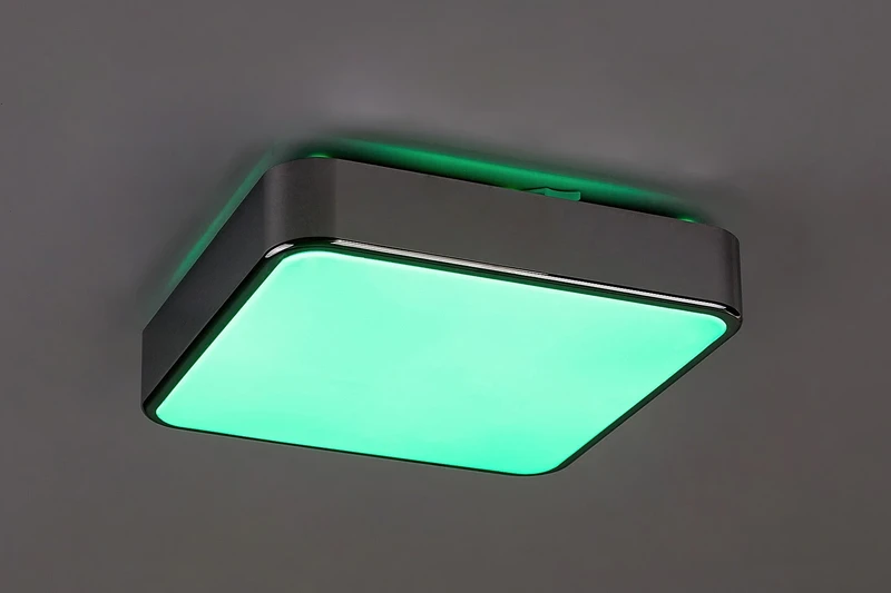 Wolimir – LED ceiling light for bathroom in chrome with white acrylic, 290×290mm, 22W, 3000-6000K