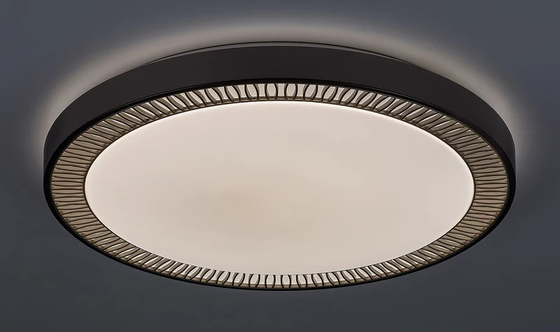 Matea – LED ceiling light in brown with white acrylic shade, Ø500mm, 40W, 3000-6000K