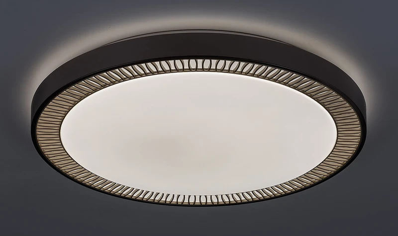 Matea – LED ceiling light in brown with white acrylic shade, Ø500mm, 40W, 3000-6000K
