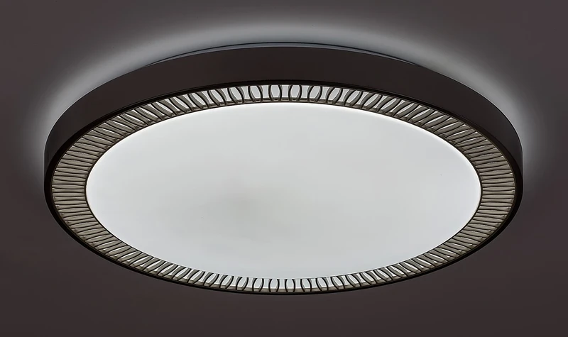 Matea – LED ceiling light in brown with white acrylic shade, Ø500mm, 40W, 3000-6000K