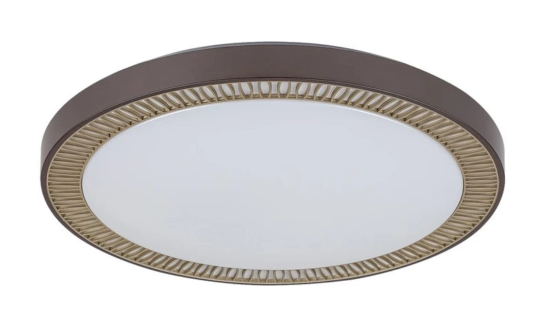 Matea – LED ceiling light in brown with white acrylic shade, Ø500mm, 40W, 3000-6000K