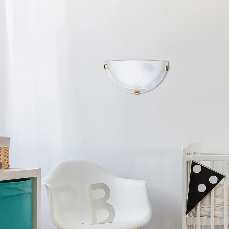 Alabastro – classic wall light with white alabaster glass, Ø300mm, 1×E27