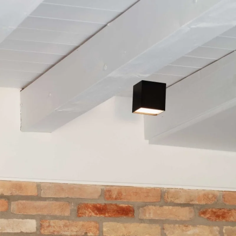 Outdoor Downlights Kubiko PL BL 303314 – Ideal Lux LED downlight for outdoor mounting in black, 1X10W, 3000K, IP20
