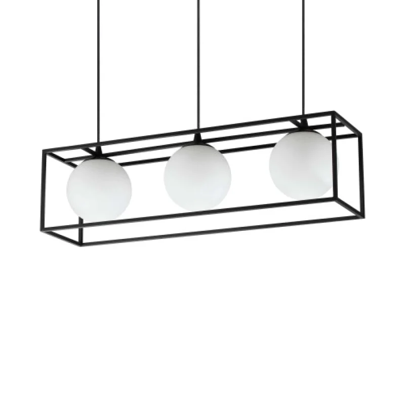 Пендели Lingotto SP3 BLACK 304144 – Ideal Lux пендел в черен мат., 3X28W, IP20