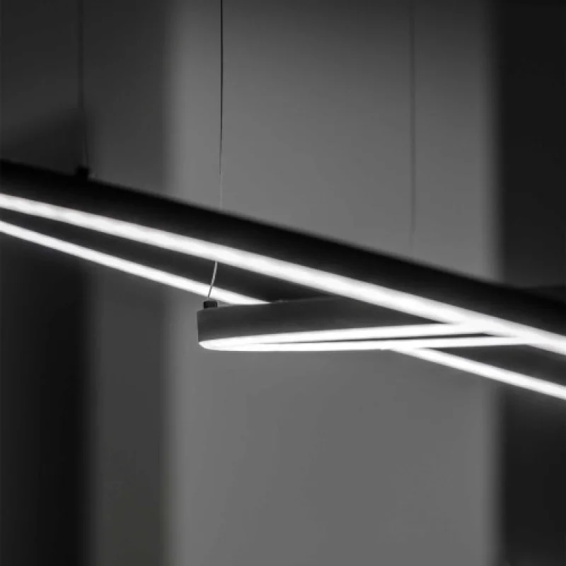 Oracle SLIM SP D90 ROUND BK 304427 – Ideal Lux LED пендел в матово черен, 43W, 3000K, IP:20
