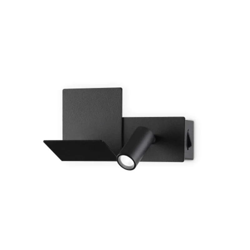 Wall Lights Komodo-2 306827 – Ideal Lux LED wall light with switch and USB output in black, 4,5W, 3000K, IP:20