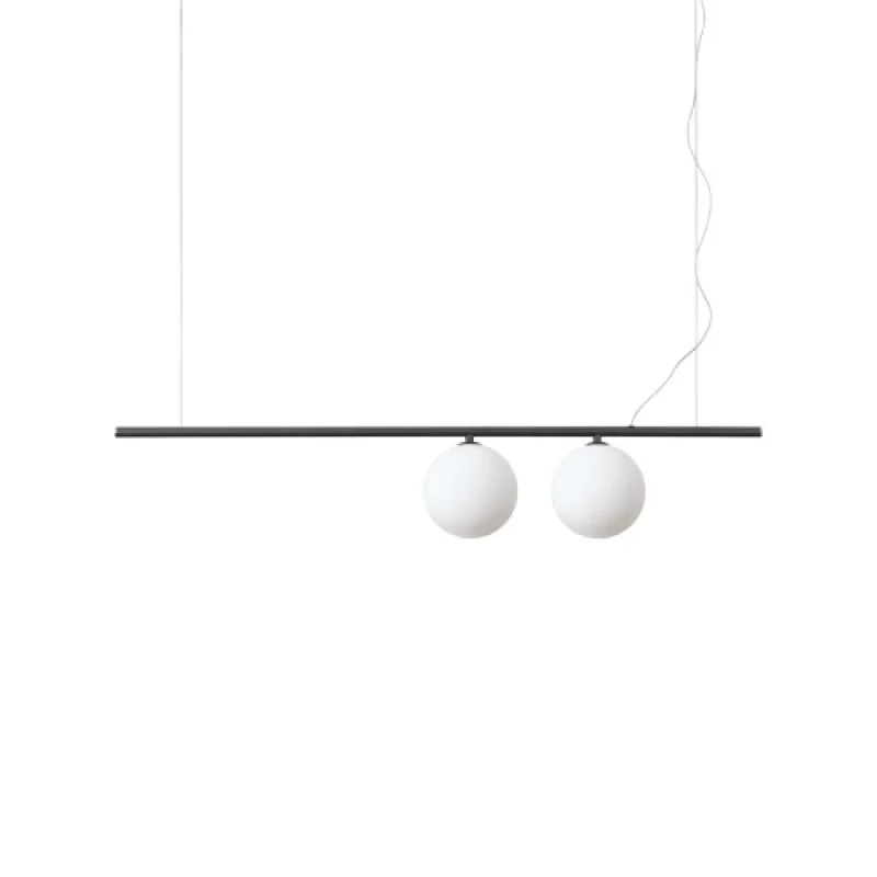 Pendant Lights Perline SP2 BLACK 306995 – Ideal Lux pendant in matt black, 2X40W, IP:20