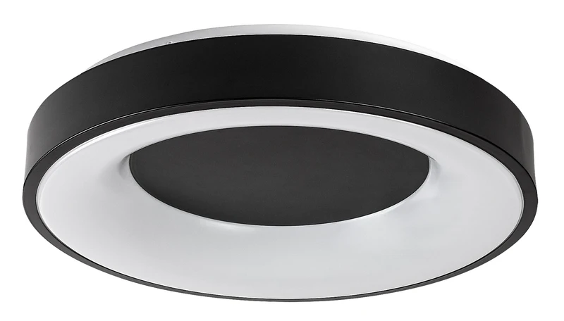 Ceilo – LED ceiling light in black/white, Ø480mm, 38W, 3000-6500K, remote