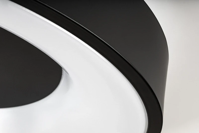 Ceilo – LED ceiling light in black/white, Ø480mm, 38W, 3000-6500K, remote