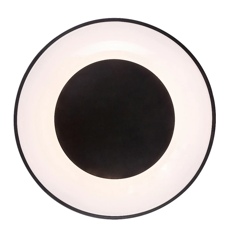 Ceilo – LED ceiling light in black/white, Ø480mm, 38W, 3000-6500K, remote