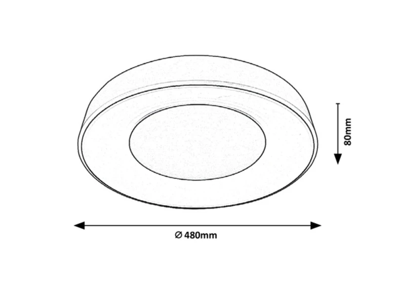 Ceilo – LED ceiling light in white with remote, Ø480mm, 38W, 3000-6500K