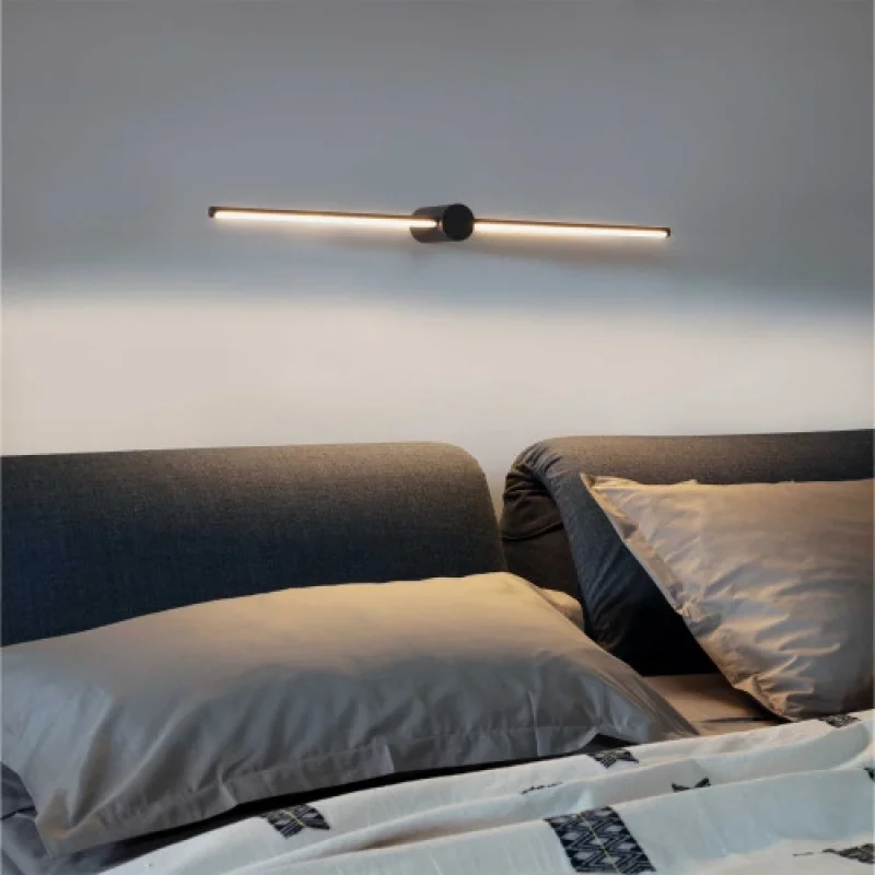 Bathroom Lighting Filo AP D075 BLACK 310145 – Ideal Lux LED wall light for bathroom in black, 12,5W, 3000K, IP44