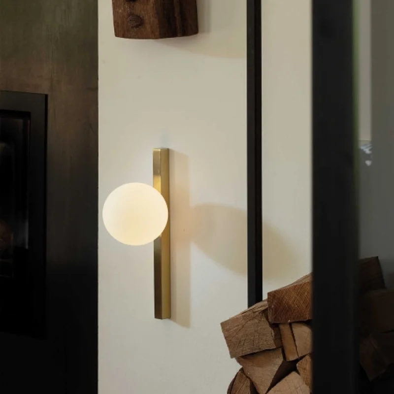 Wall Lights Binomio AP1 BRASS 311319 – Ideal Lux wall light in brass, 1X4W, 3000K, IP20