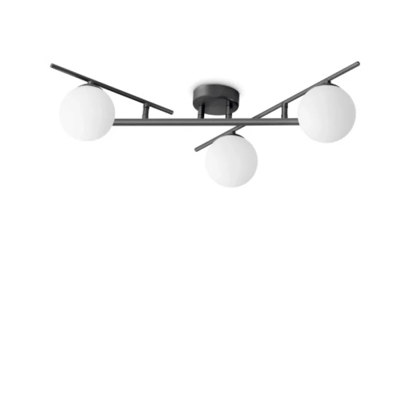 Плафони Atlas PL3 BLACK 311357 – Ideal Lux плафон в черен, 3X4W, 3000K, IP20