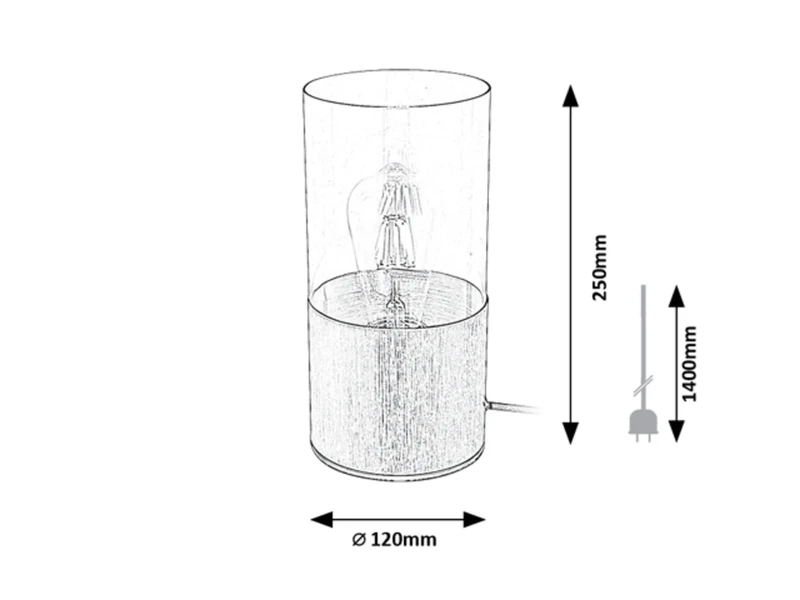 Zelkova – table lamp in matt aluminium with clear glass, Ø120mm, 1×E27