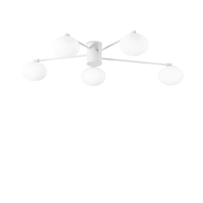 Плафони Hermes PL5 D90 WHITE 316680 – Ideal Lux плафон в бял, 5X28W, IP:20