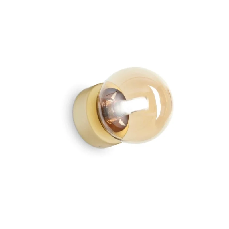 Стенно осветление (аплици) Perlage AP1 AMBER 317809 – Ideal Lux аплик в сатен месинг, 1X15W, IP:20