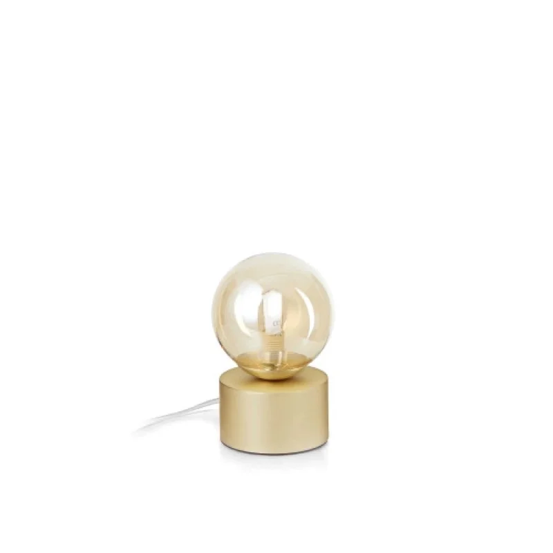 Table Lamps Perlage TL1 AMBER 317823 – Ideal Lux table lamp in satin brass, 1X15W, IP:20
