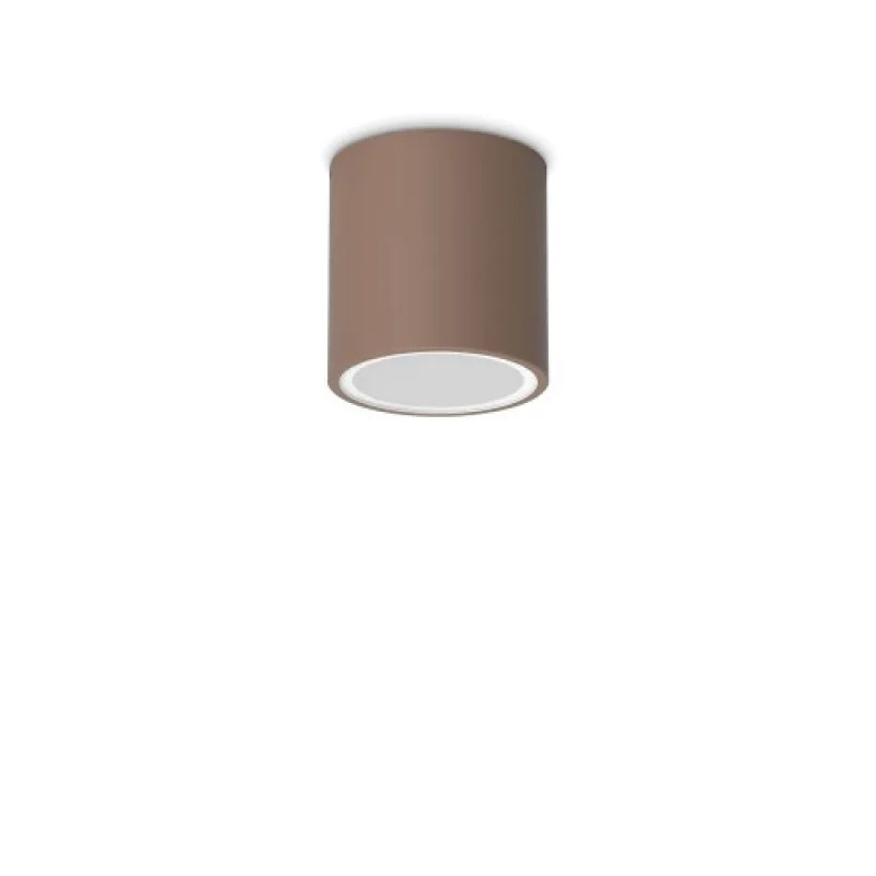 Outdoor Downlights Techo PL 318134 – Ideal Lux facade downlight for outdoor mounting in coffee, 1X20W, IP54