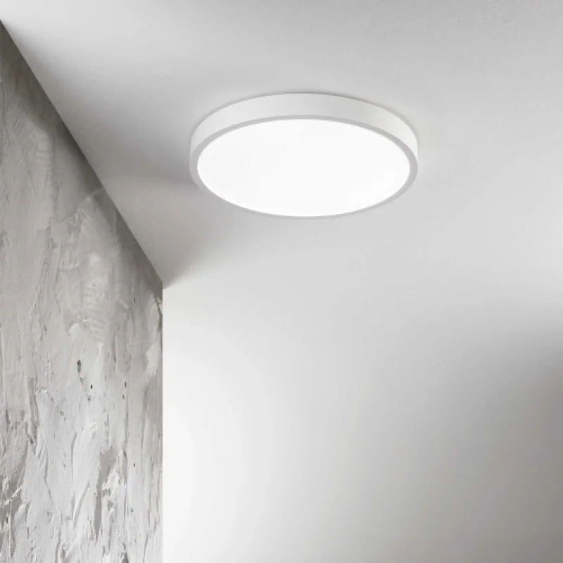 LED Ceiling Lights Ray PL D40 WH IP44 318264 – Ideal Lux LED ceiling light in white, 1X26W, 4000K, IP44