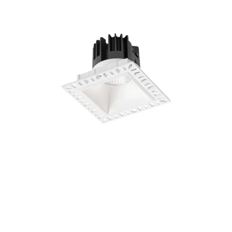 Recessed Downlights Game TRIMLESS SQ 319681 – Ideal Lux LED downlight for recessed mounting in white, 11W, 3000K, IP40
