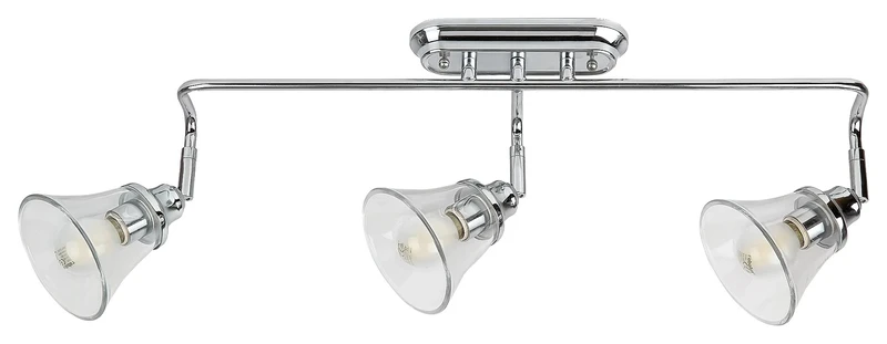 Antoine – classic lamp for bathroom in chrome with clear glass, 650mm, 3×E14, IP44