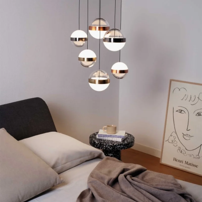 LED Pendants & Chandeliers Galaxy SP6 321172 – Ideal Lux LED pendant in black, 58W, 3000K, IP:20