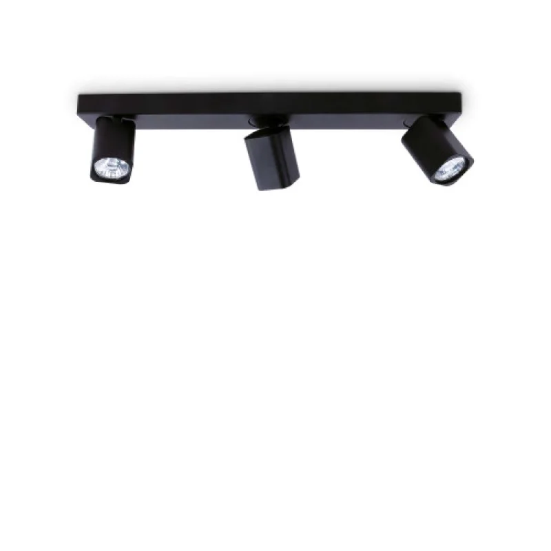 Спотове Rudy PL3 SQUARE NERO 321516 – Ideal Lux спот в черен, 3X35W, IP20