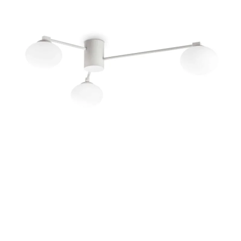 Плафони Hermes PL3 D90 WHITE 322674 – Ideal Lux плафон в бял, 3X28W, IP:20