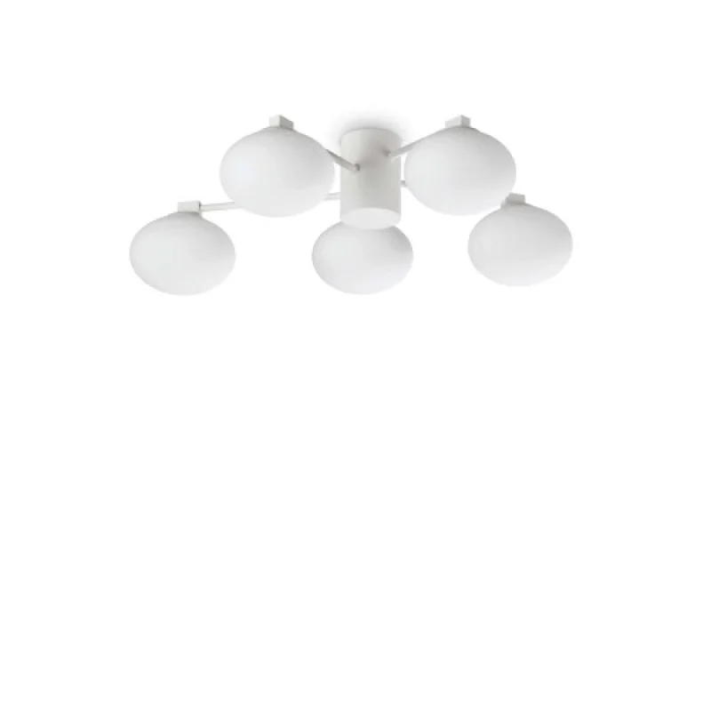 Плафони Hermes PL5 D60 WHITE 322698 – Ideal Lux плафон в бял, 5X28W, IP:20