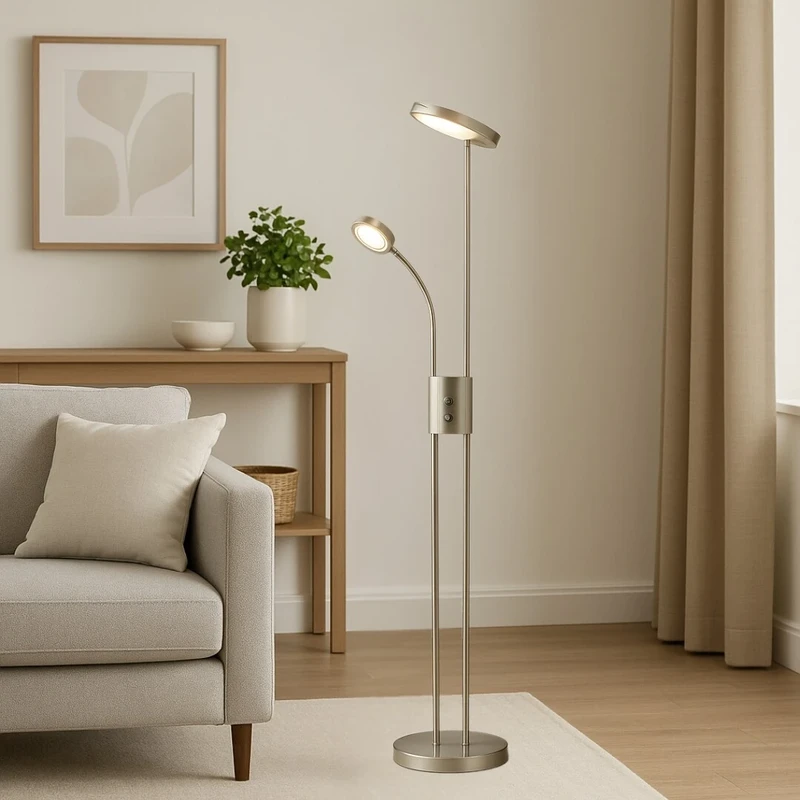 Ophus – LED лампион в сатениран хром с прозрачно стъкло, 255мм, 23W, 3000K