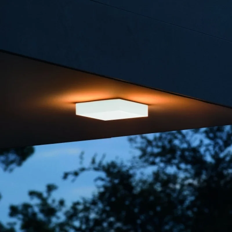Snow PL 3000K 326238 – Ideal Lux LED фасаден плафон в бял, 18W, 3000K, IP65