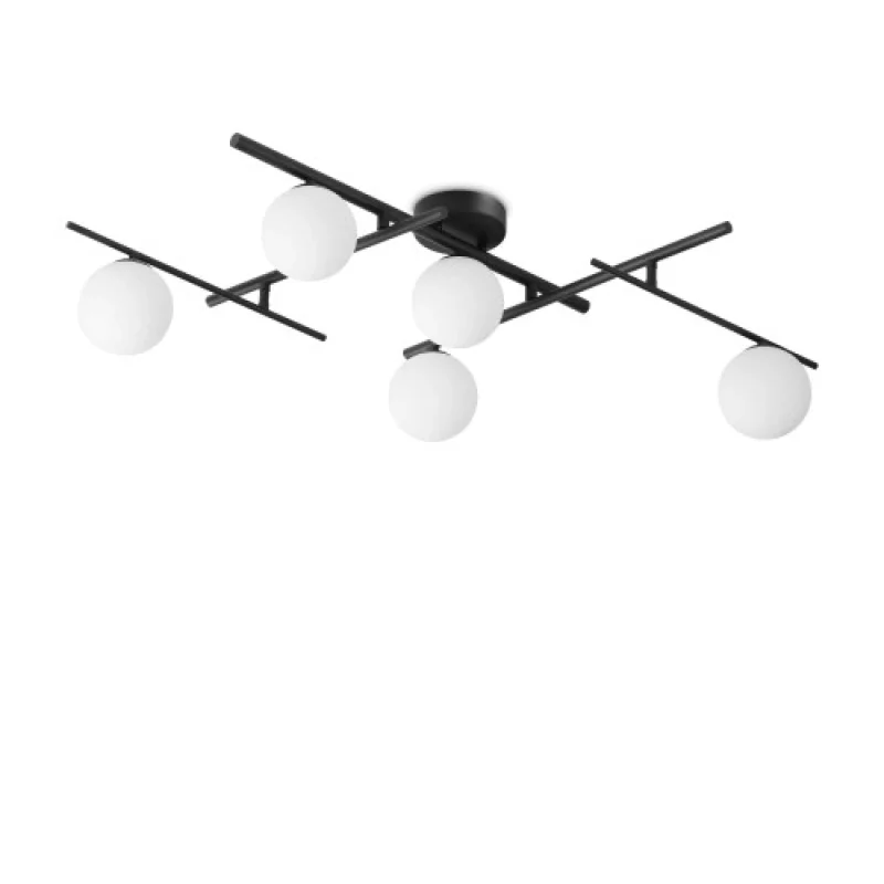 Atlas PL5 BLACK 328218 – Ideal Lux плафон в черен, 5X4W, 3000K, IP20