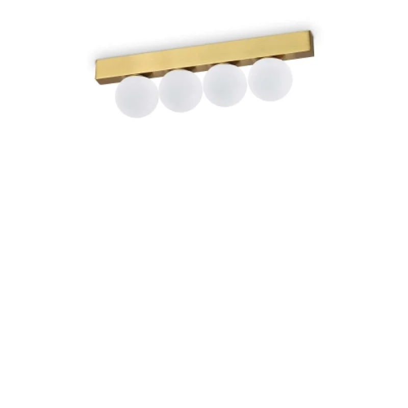 LED плафони Ping PONG PL4 BRASS 328249 – Ideal Lux LED плафон в месинг, 12W, 3000K, IP:20