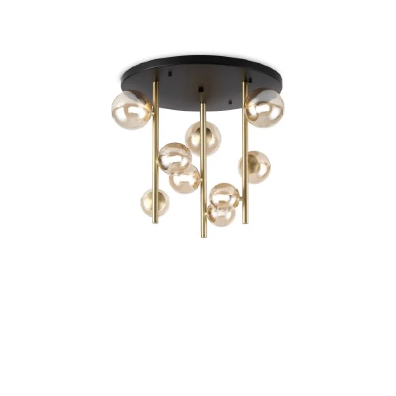 Ceiling Lights Perlage PL9 AMBER 328409 – Ideal Lux ceiling light in matt black, 9X15W, IP20
