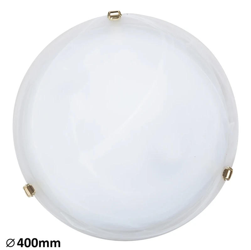 Ceiling Lights Alabastro – classic ceiling light from white alabaster glass, Ø400mm, 2×E27