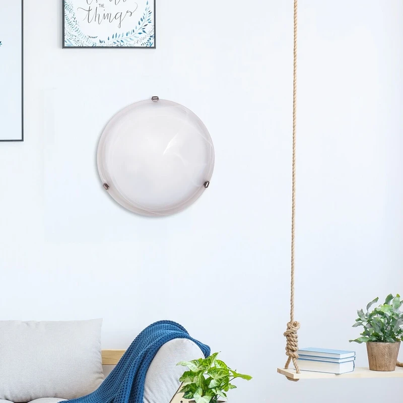 Alabastro – ceiling light from white alabaster glass, Ø400mm, 2×E27, IP20
