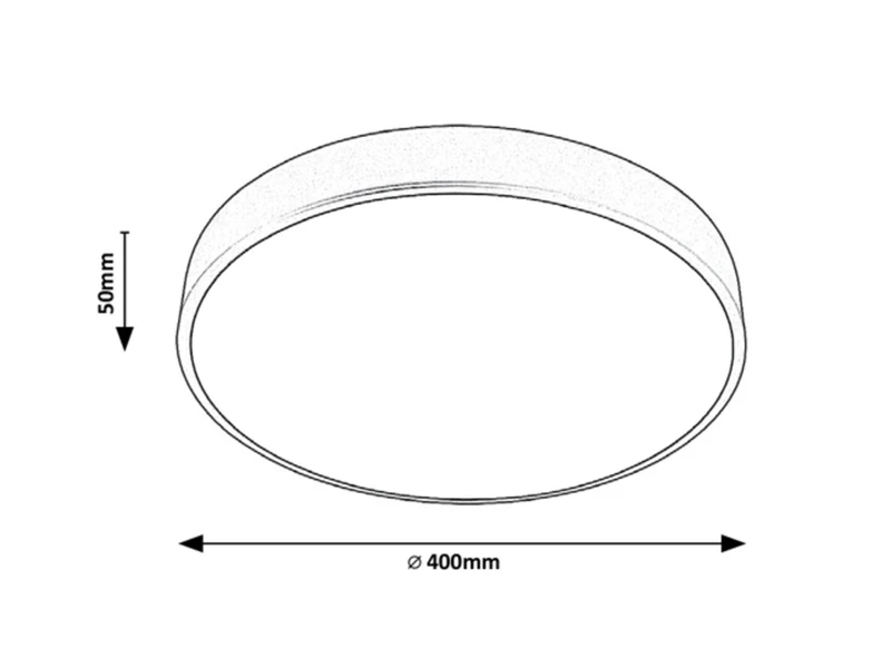 Tesia – LED ceiling light in black matt with white shade, Ø400mm, 36W, 3000K