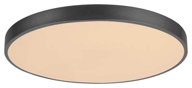 LED Ceiling Lights Tesia – LED ceiling light in black matt with white shade, Ø400mm, 36W, 3000K