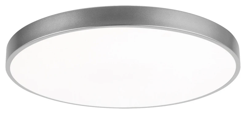 LED плафони Tesia – LED плафон в сребристо с бял абажур, Ø400мм, 36W, 4000K