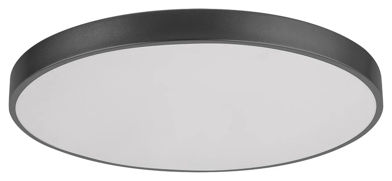 LED плафони Tesia – LED плафон в черен мат с бял абажур, Ø600мм, 60W, 3000-6000K