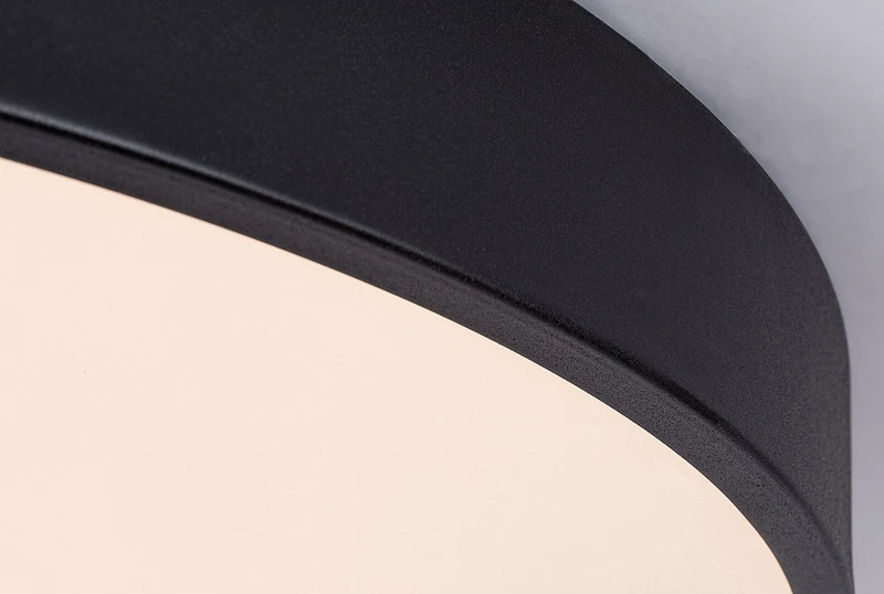 Tesia – LED плафон в черен мат с бял абажур, Ø600мм, 60W, 3000-6000K