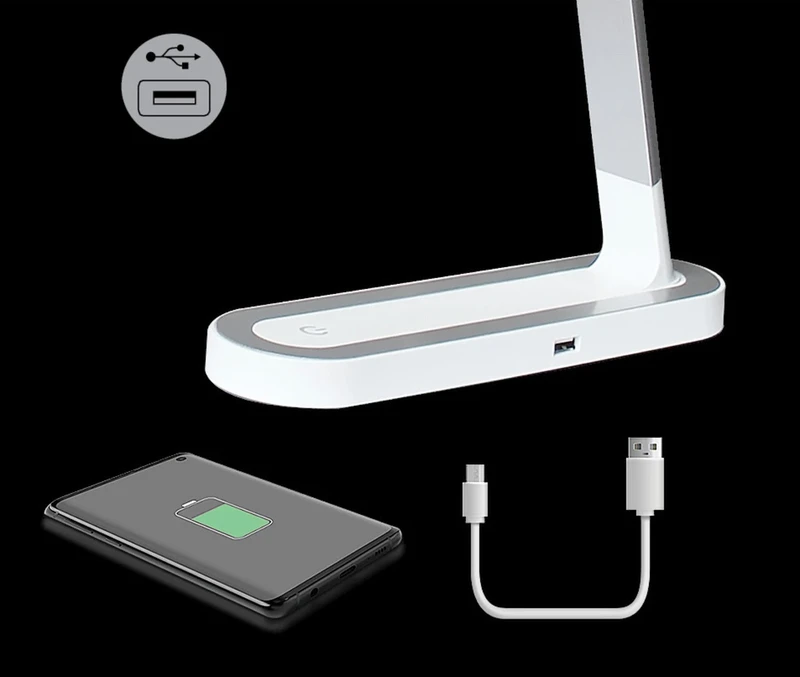 Misha – LED table lamp in white, 400mm, 7W, 4000K, dimmable with touch push button