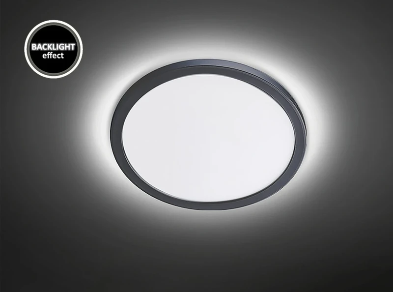 Lambert – LED плафониера в сребристо с бял абажур, Ø280мм, 15W, 4000K, IP44