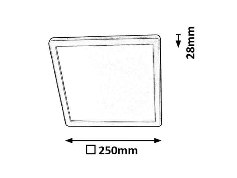 Lambert – LED плафон за баня в сребристо/бяло, 250×250мм, 15W, 4000K, IP44